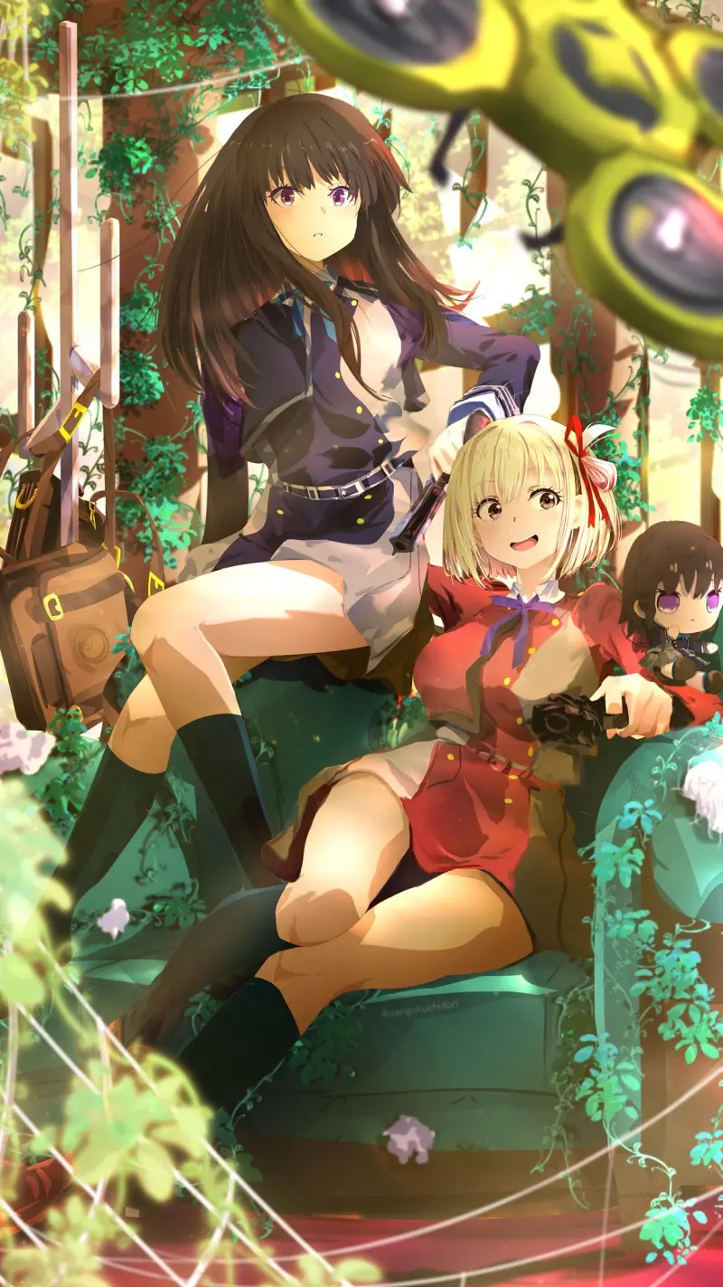 莉可莉丝,LycorisRecoil,锦木千束,井之上泷奈,美图,壁纸,绘画,插画,动漫壁纸,动漫美图