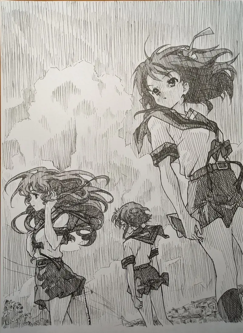 长门有希,凉宫春日,朝比奈实玖瑠,绘画,凉宫春日的忧郁,凉宫春日的消失