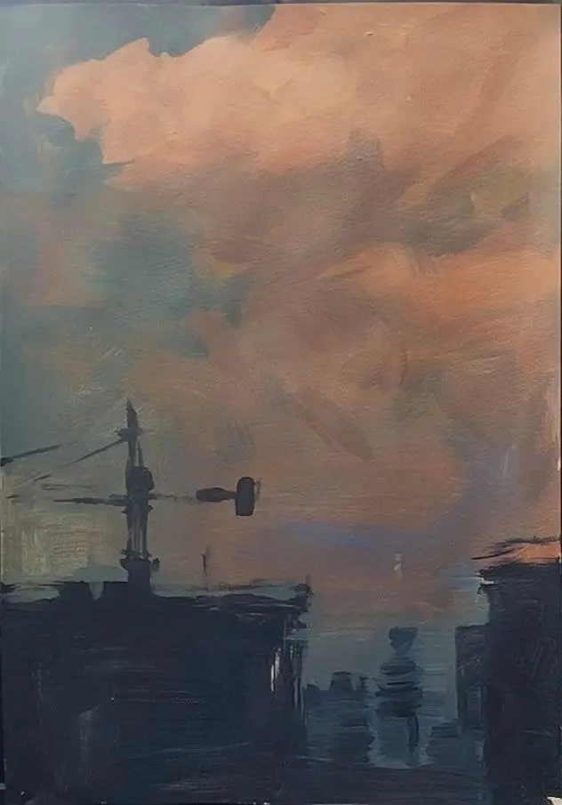 色彩练习,绘画,手绘,速涂,丙烯风景,色彩