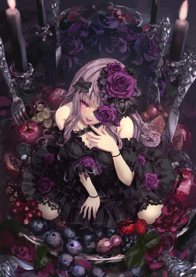 pixiv,二次元,花,壁纸,绘画
