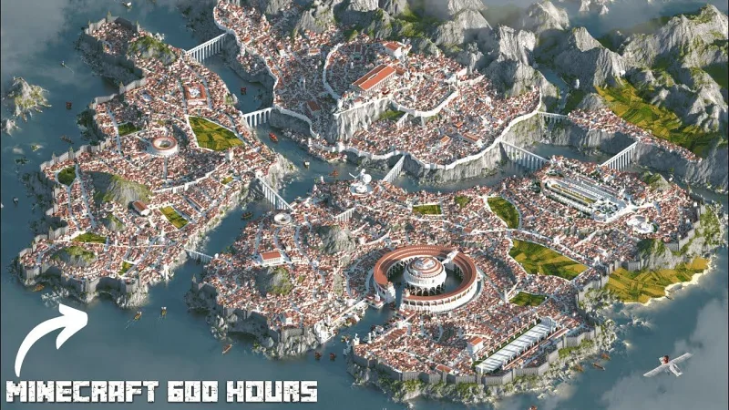 【Minecraft延时摄影】耗时600小时建造王国阿斯特里亚（Timtenth_Buildings