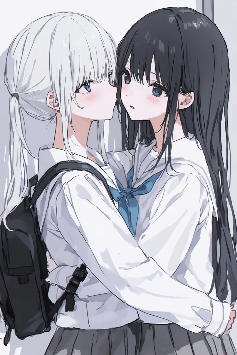 M站美图,插画,百合