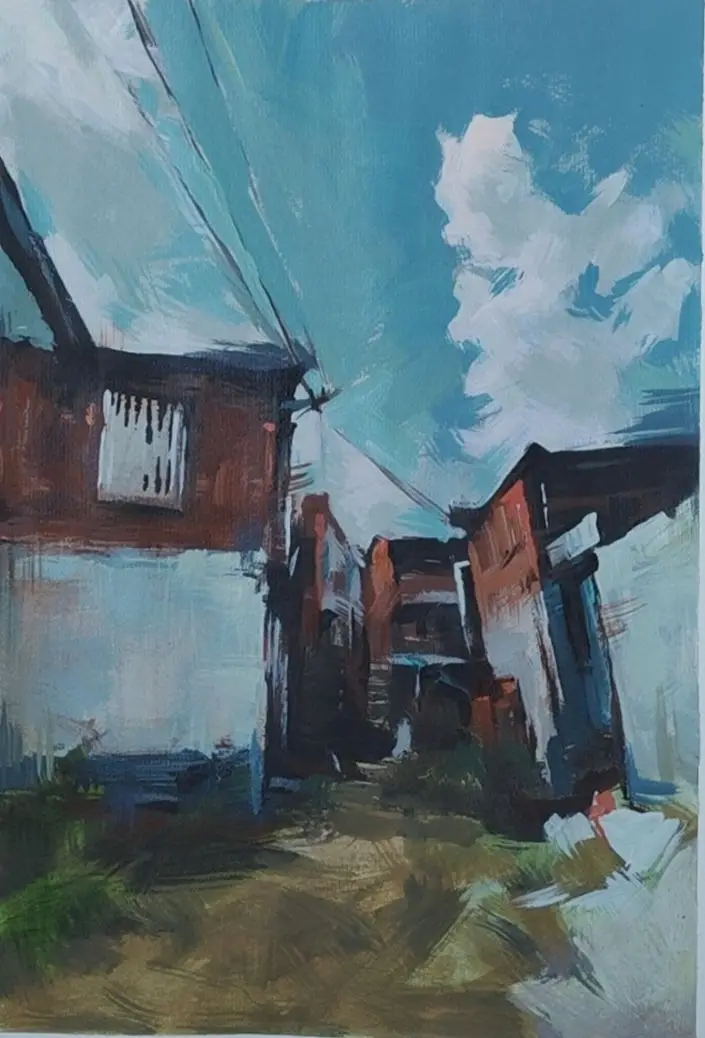 色彩练习,绘画,手绘,速涂,丙烯风景,色彩