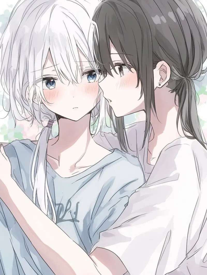 M站美图,插画,百合