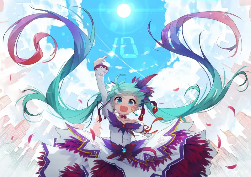 美图,hatsunemiku,初音未来,千夜,vocaloid,二次元,壁纸