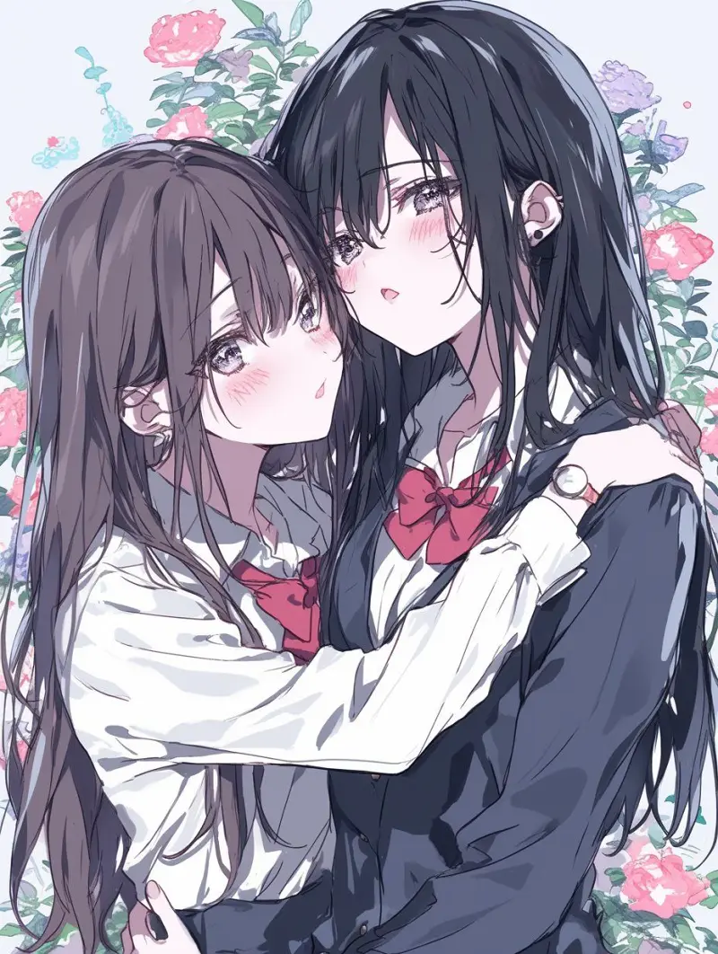 M站美图,插画,百合