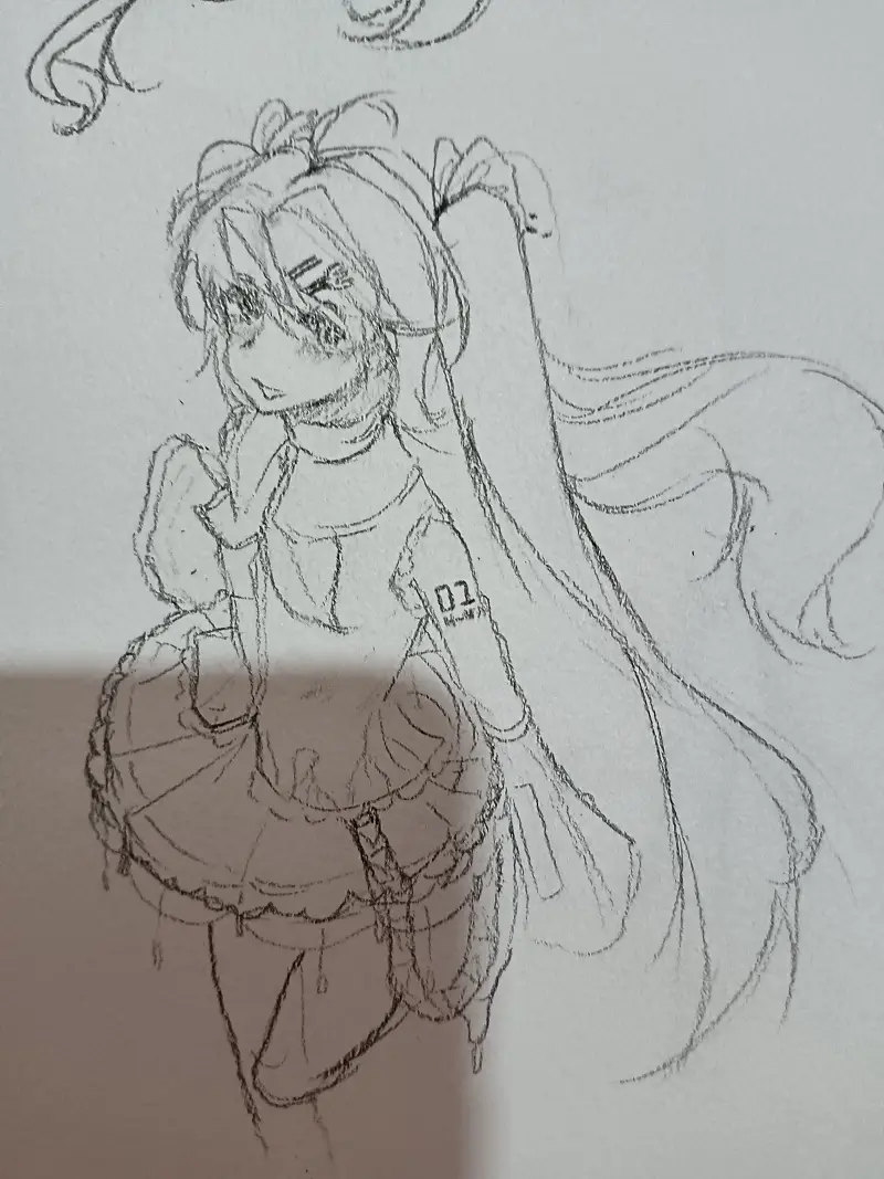 手绘,纸绘,miku,初音未来,绘画