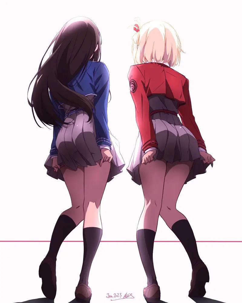 LycorisRecoil,莉可莉丝,井之上泷奈,锦木千束,动漫壁纸,动漫美图,美图,壁纸,绘画,插画,涩图,推特