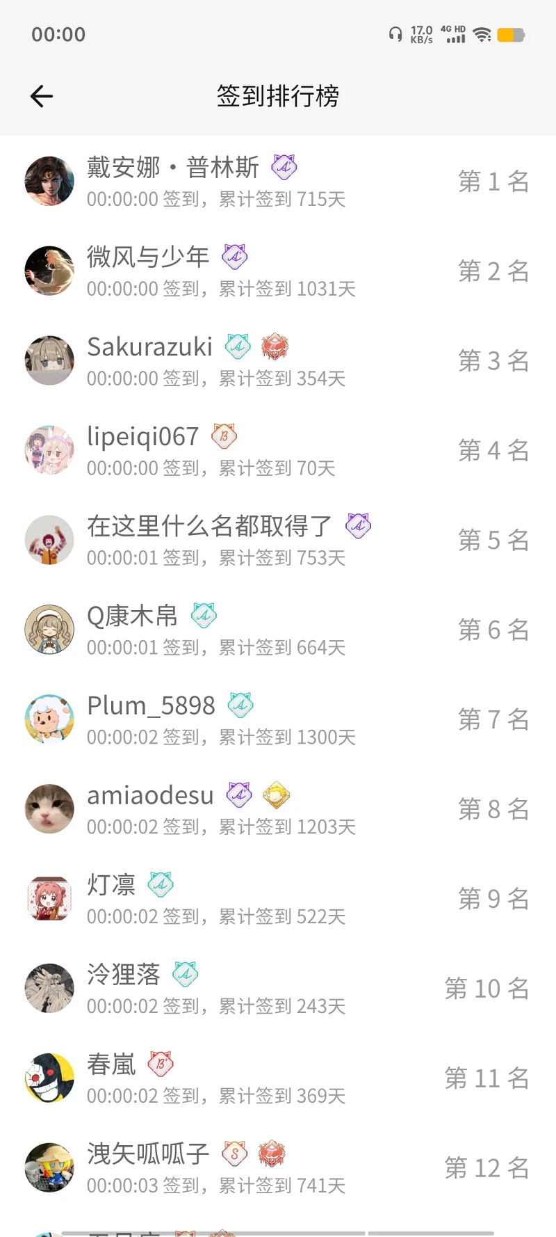 签到,首签,每日签到,明日签到,签到排行榜,随缘签到,M站签到