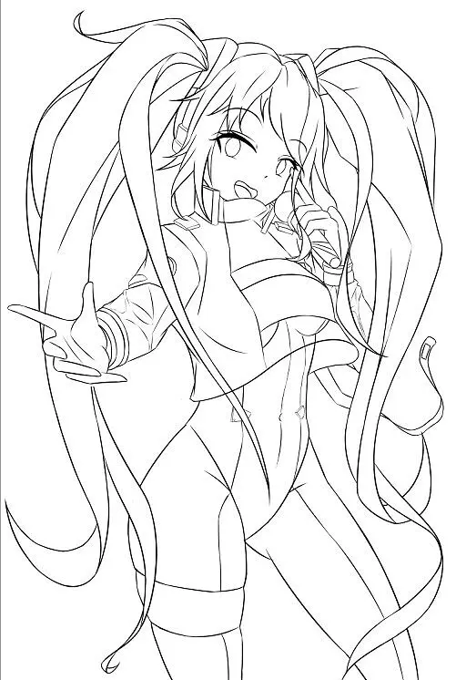 赛车初音(线稿)