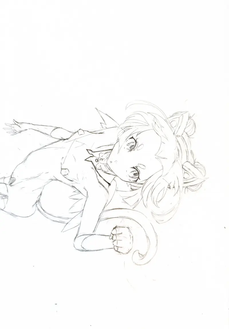 线稿扫描--猫娘