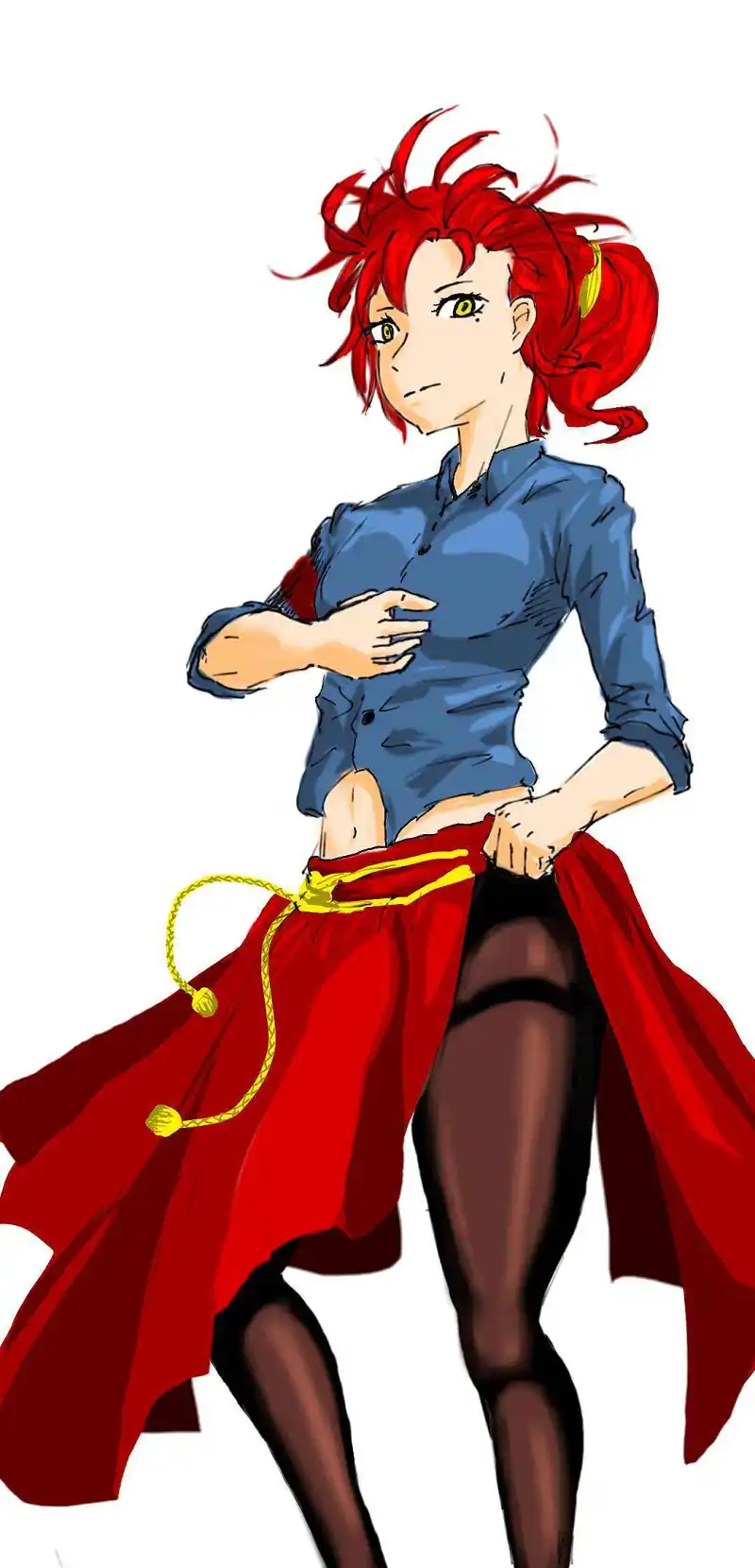 有点中国风的武术少女，能看出来吧，，