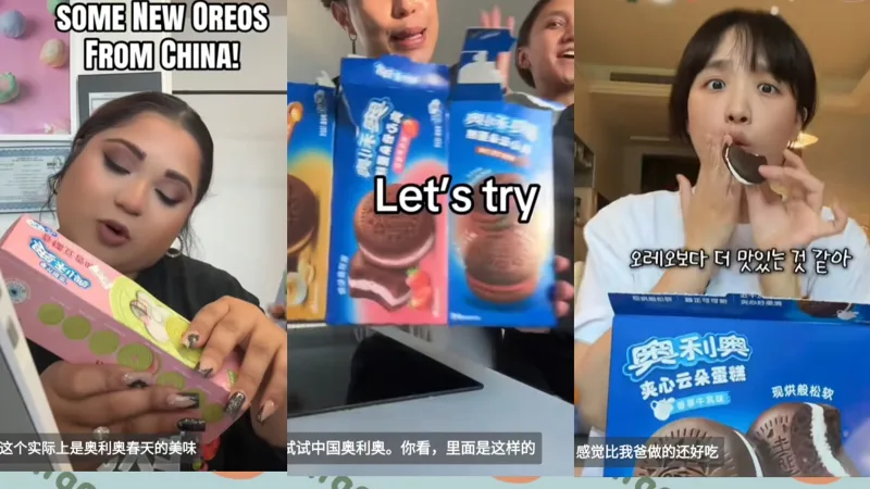 【tiktok】老外测评新出的各种中国口味的奥利奥，奥利奥在中国的口味丰富得很