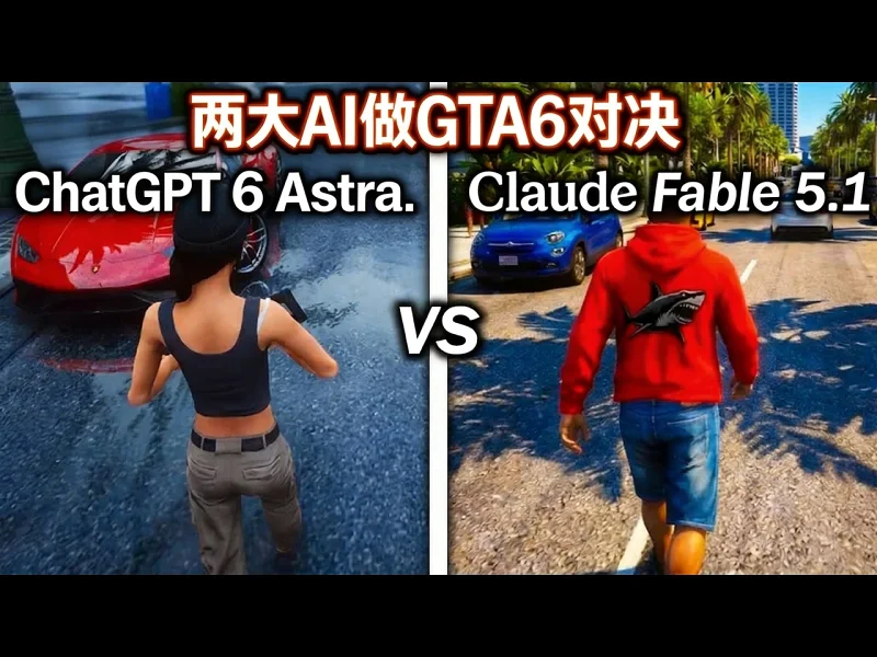 【中配】ChatGPT 6 Astra对决Claude Fable 5.1：AI做GTA6谁更强 -