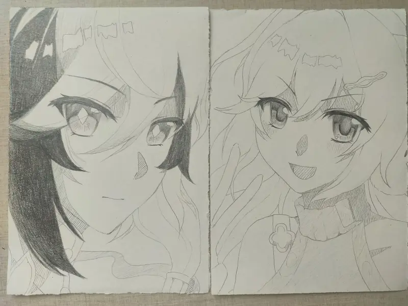 送同学的两张画