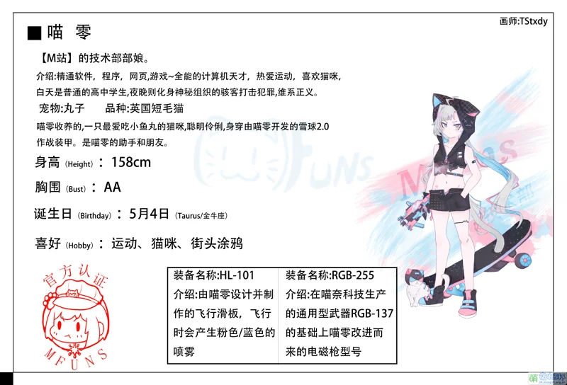 喵奈酱,喵隐,喵浅,喵萌,喵零,站娘