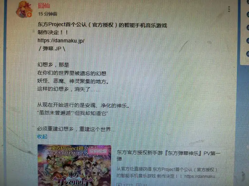 东方出了官方授权游戏