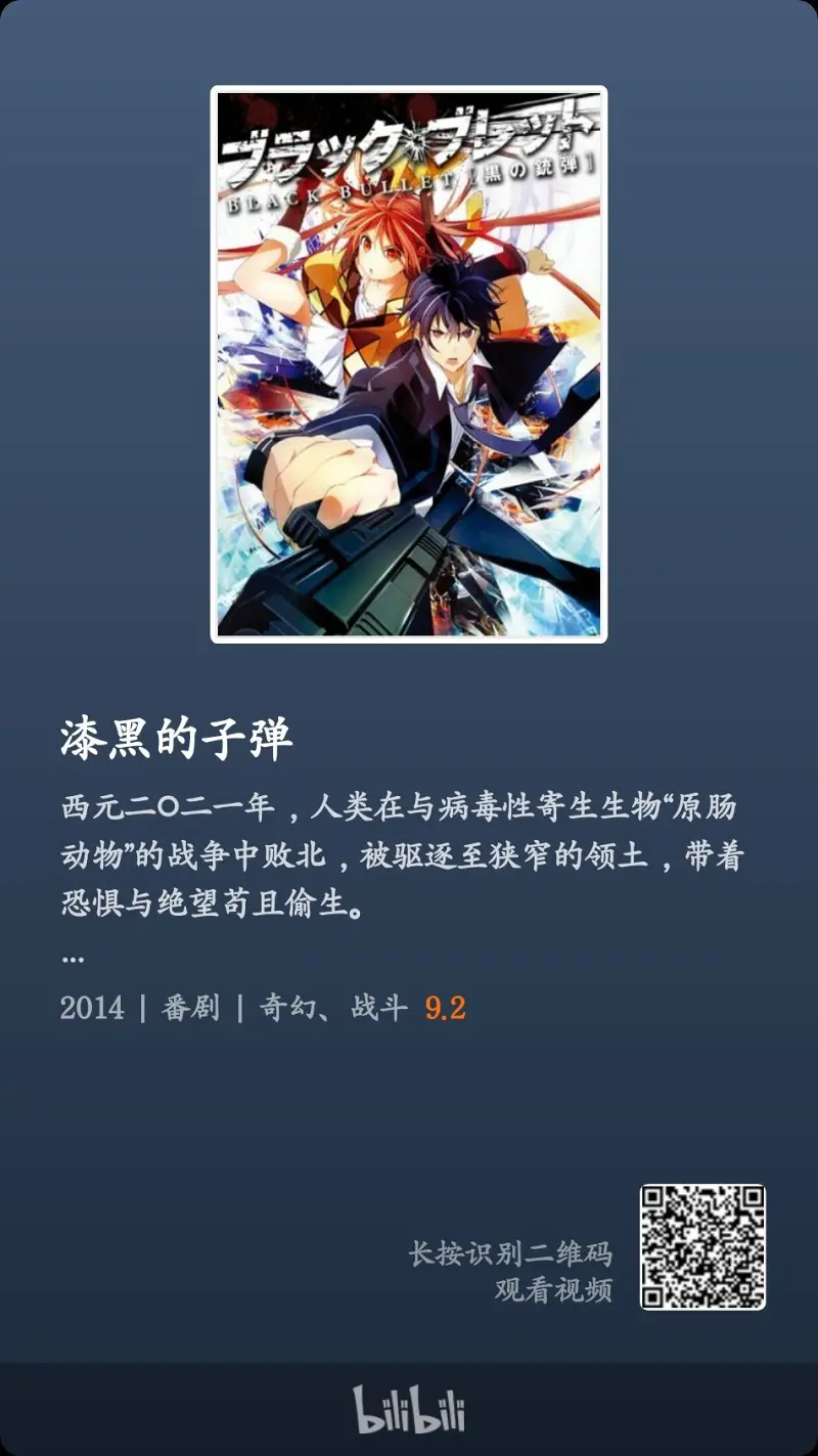 关于漆黑的子弹动漫感想