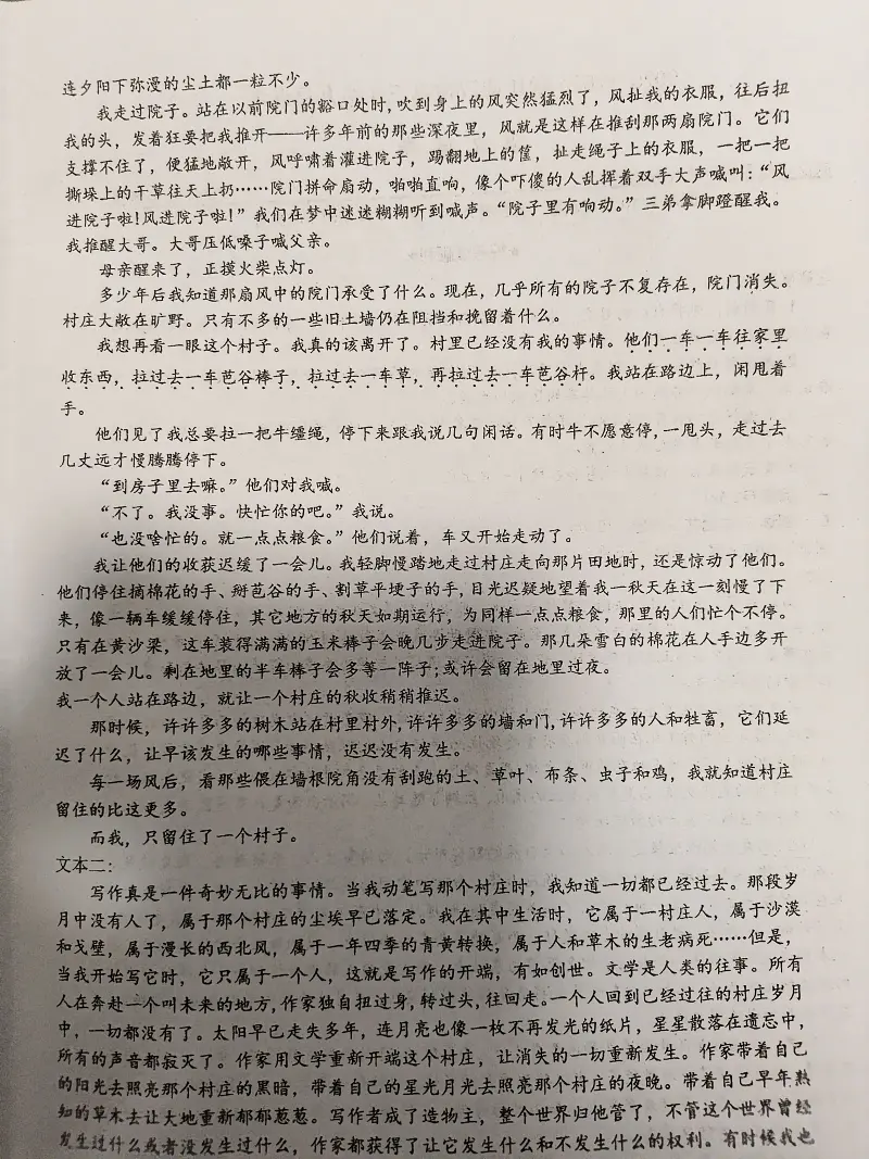 刘亮程,散文,一个人的村庄