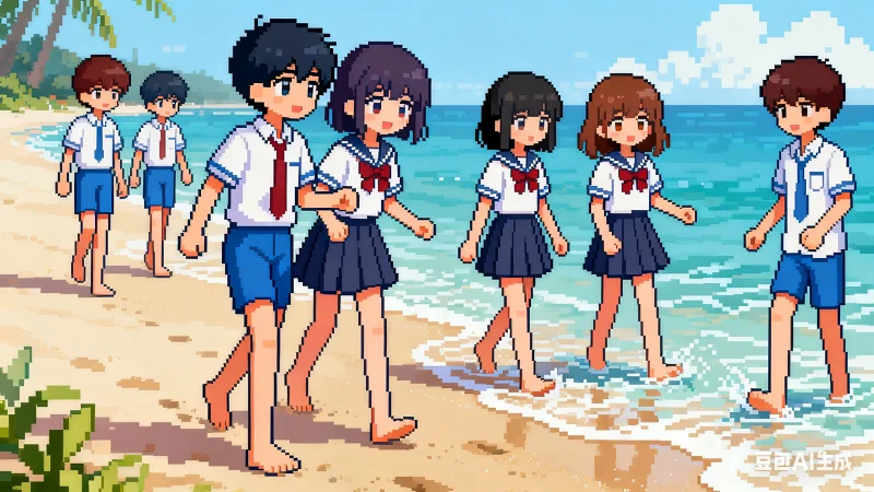沙滩玩耍