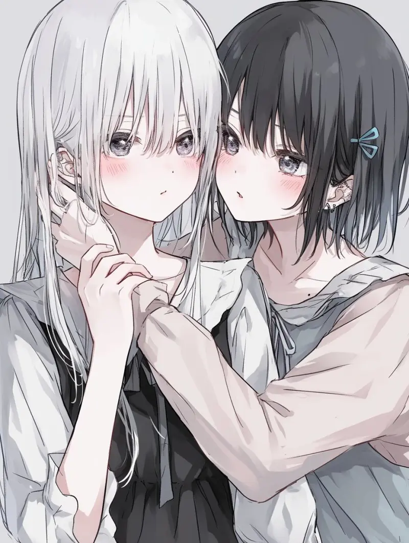 M站美图,插画,百合
