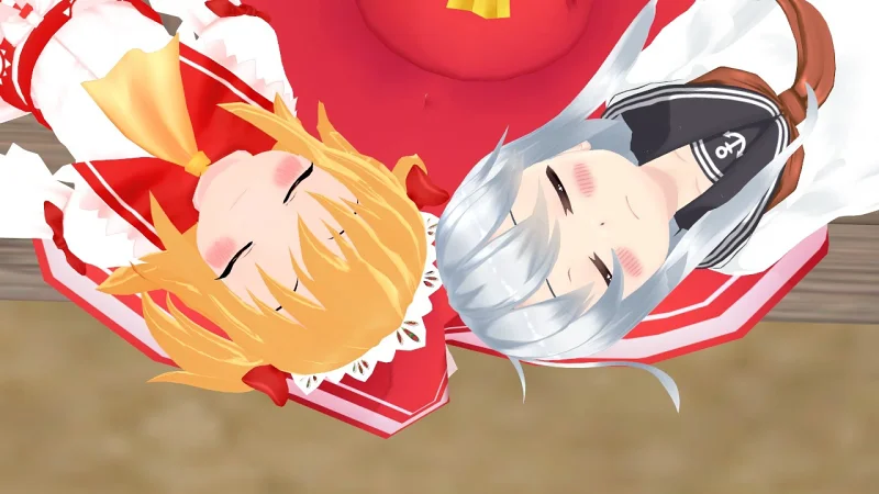 【東方ＭＭＤ】博麗霊夢の膝の上　響(艦これ)とサニーミルク