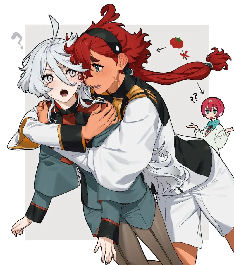 水星的魔女,机动战士高达水星的魔女,GQuuuuuuX,机动战士高达GQuuuuuuX,高达,机动战士高达,斯莱塔墨丘利,米奥莉奈伦布兰,天手让叶,百合,动漫壁纸,动漫美图,美图,壁纸,绘画,插画,推特,画师推荐,二次元美图,二次元壁纸