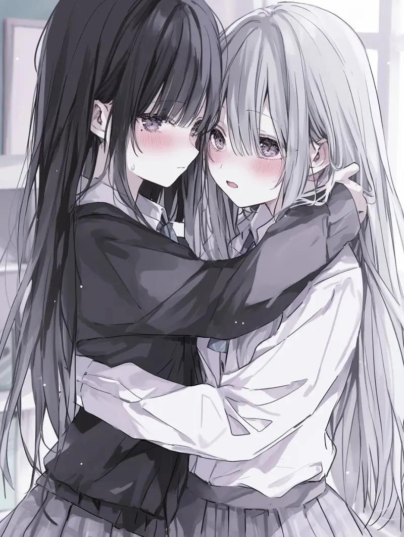 M站美图,插画,百合