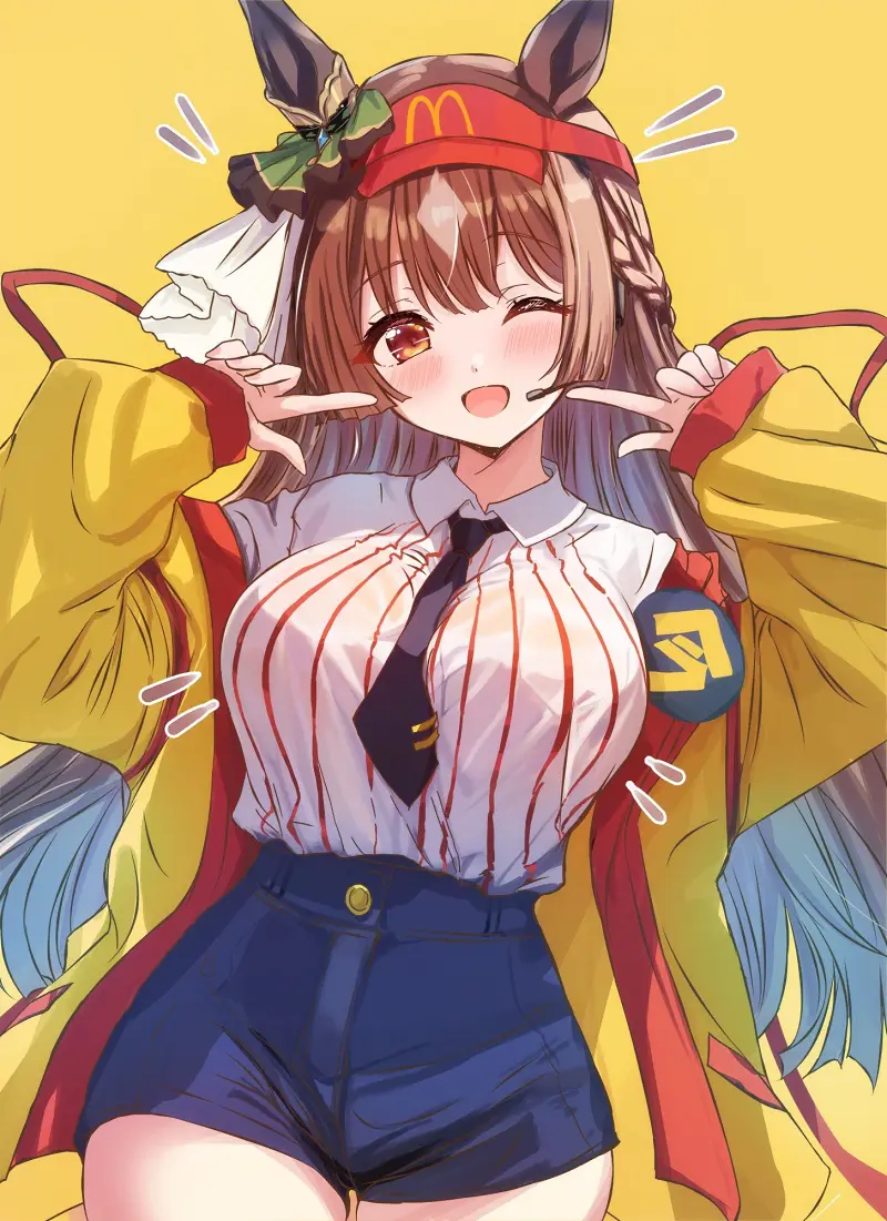 赛马娘,赛马娘PrettyDreby,马娘,里见光钻,麦当劳,金拱门,动漫壁纸,动漫美图,美图,壁纸,绘画,插画,推特,画师推荐
