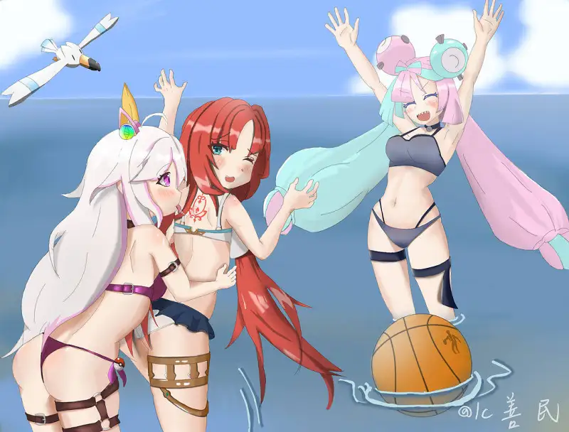 【摸鱼画】要素过多的海边图