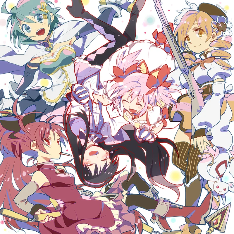 魔法少女小圆,魔法少女,美图,壁纸,绘画,鹿目圆,晓美焰,美树沙耶香,佐仓杏子,巴麻美