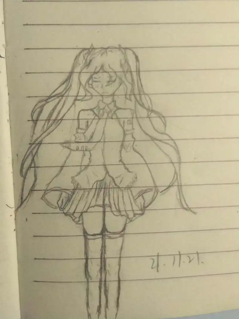 绘画创作,初音未来,OC,杂音未来