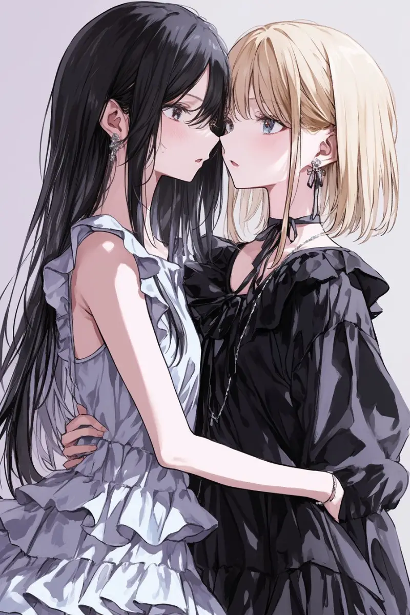 M站美图,插画,百合