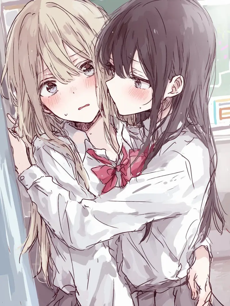 M站美图,插画,百合