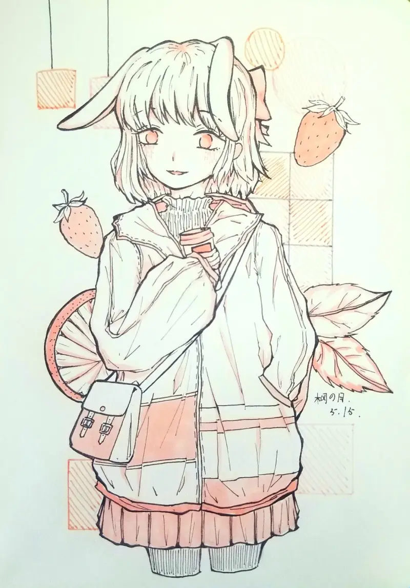 草莓奶茶～