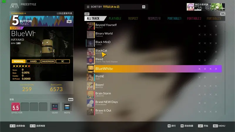 [DJMAX V]BlueWhite低技术力手元 A评分
