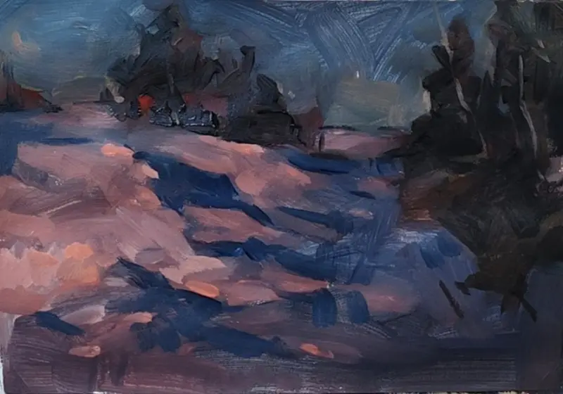 手绘,色彩练习,风景,丙烯画,速涂,丙烯风景