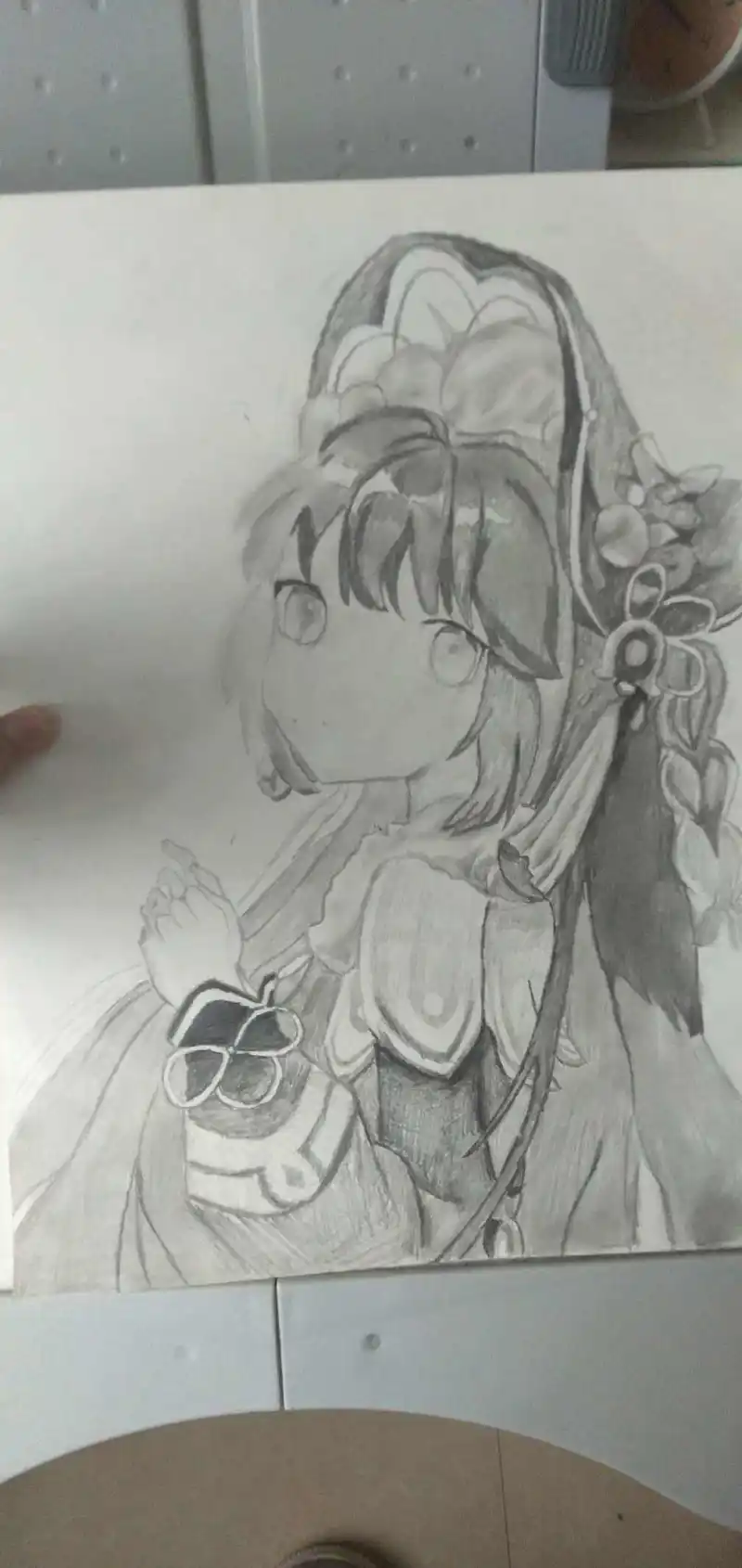 绘画创作,黑白画,原神云堇