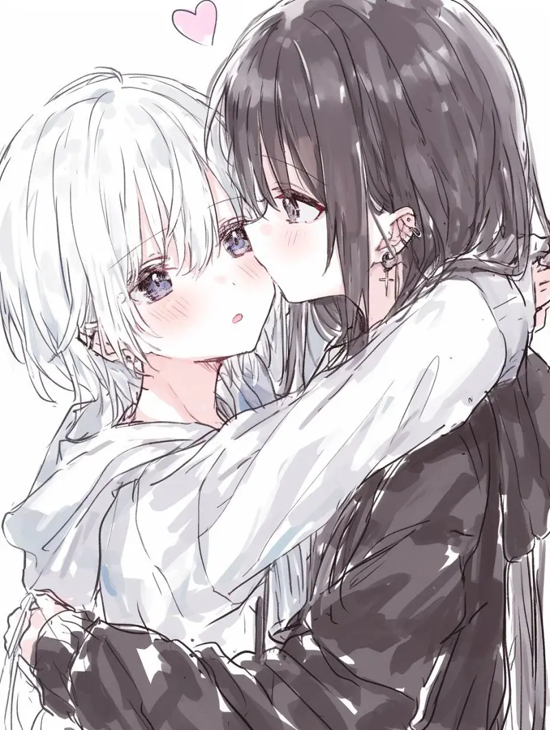 M站美图,插画,百合