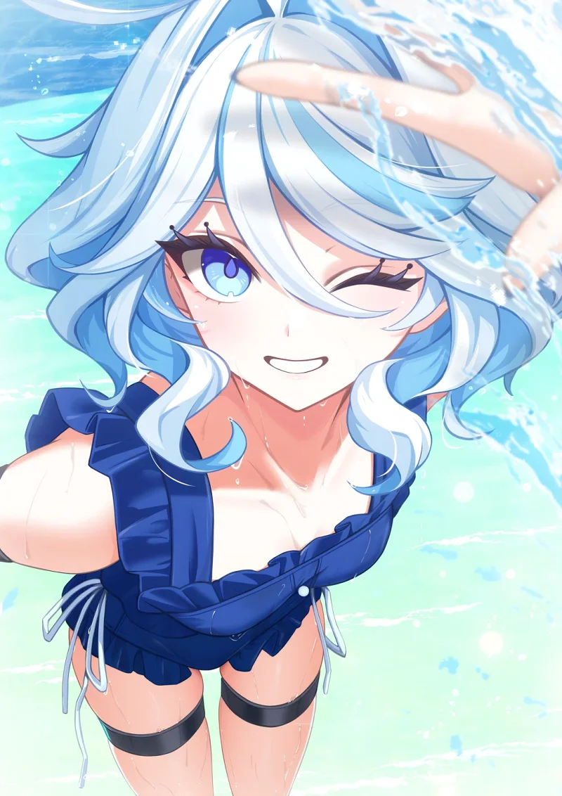 原神,芙宁娜,二次元,美图,壁纸,插画,美少女