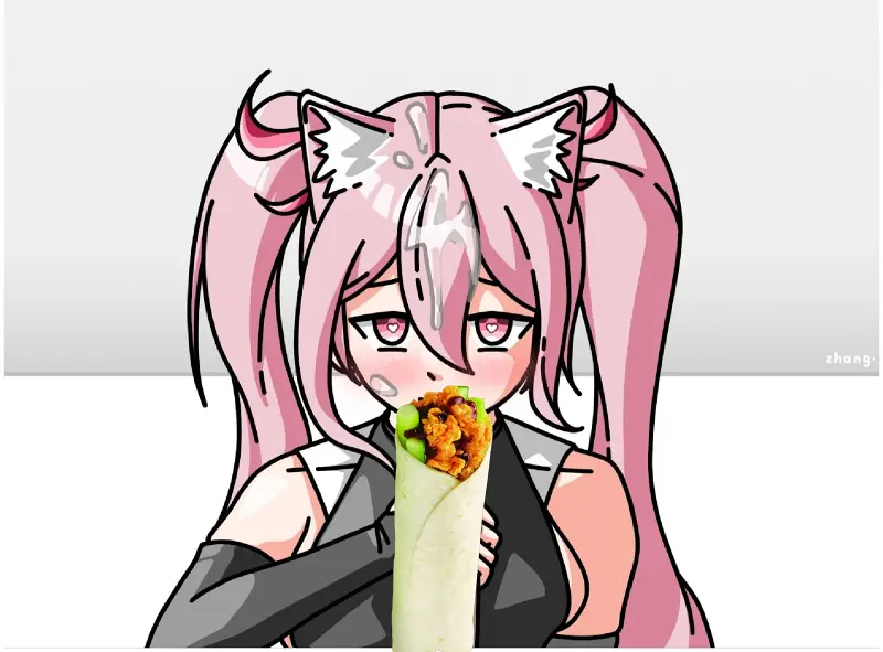 群主正在吃老北京鸡肉卷