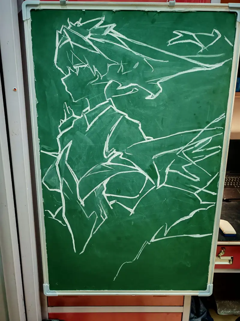 手绘,动漫,原神,速写,练笔,摸鱼,粉笔画