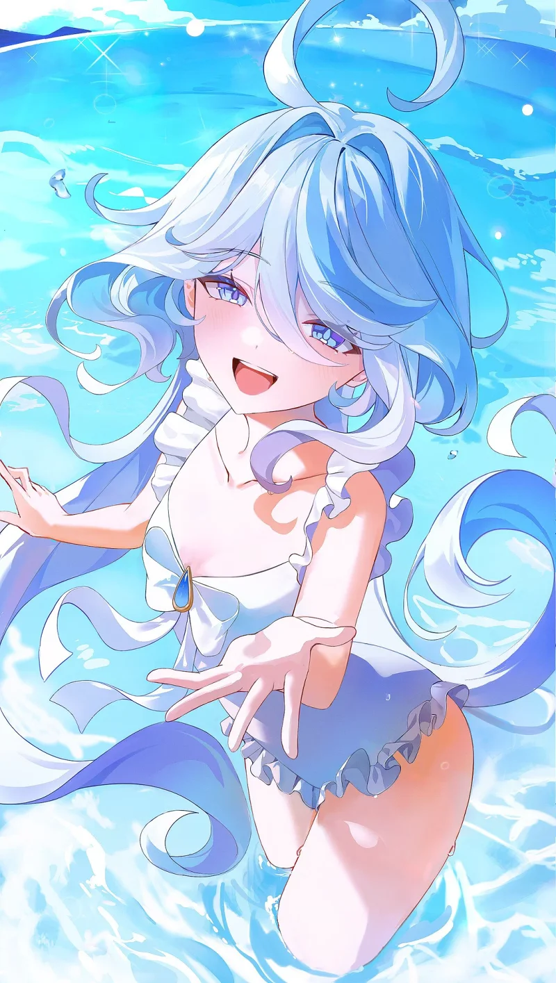 原神,芙宁娜,二次元,美图,壁纸,插画,美少女