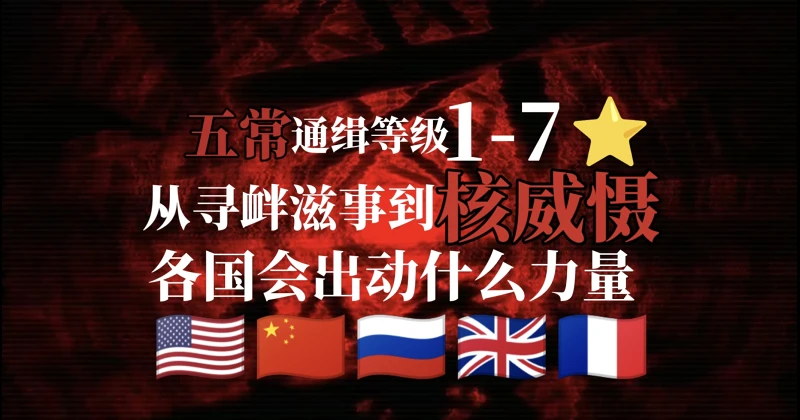 五常通缉等级1-7星：从寻衅滋事到核威胁 各国会出动什么力量