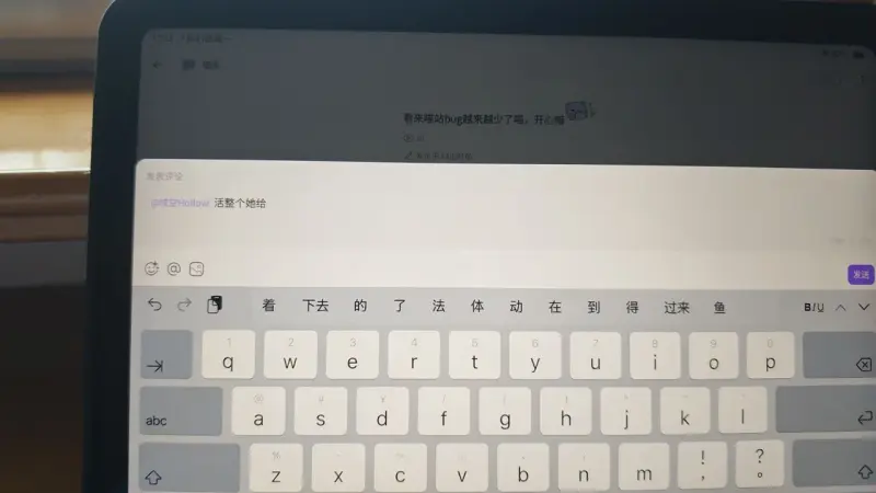 iPadOS端评论区@功能bug iPadOS端评论区@功能bug