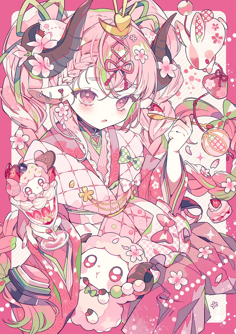 pixiv,绘画,壁纸,二次元,粉色