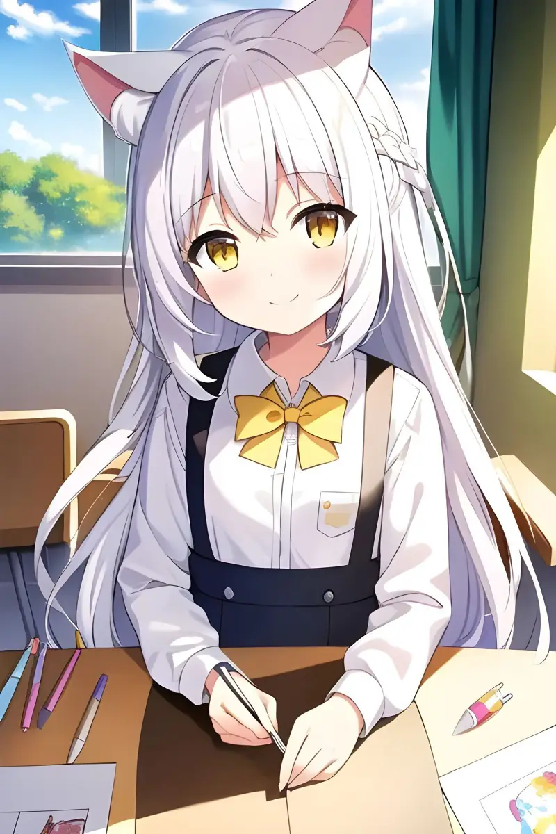 AI绘画,少女