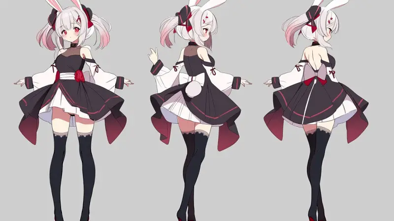 绘画创作,人设,AI绘画,三视图