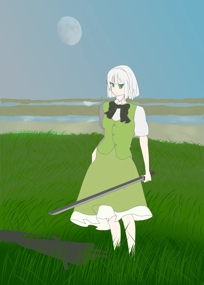 画画,魂魄妖梦