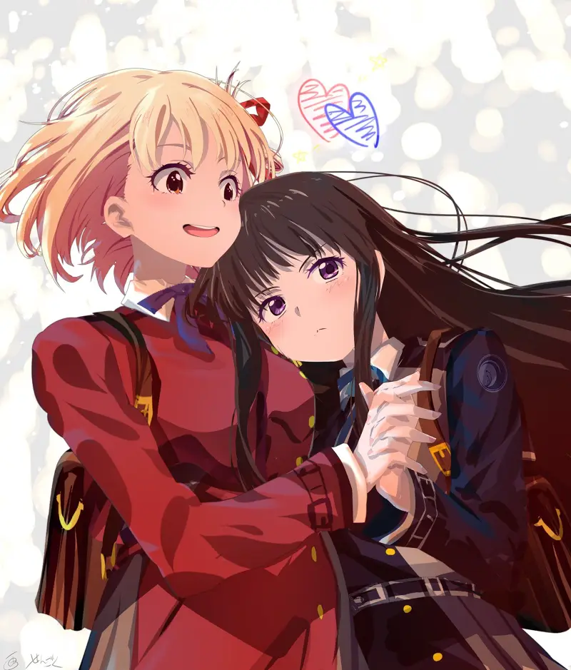 莉可莉丝,LycorisRecoil,锦木千束,井之上泷奈,动漫壁纸,动漫美图,美图,壁纸,绘画,推特